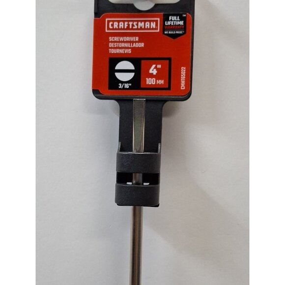 New Craftsman Screwdriver Slotted/Flat, 3/16 inch, 4" (100mm), CMHT65022, SAE - Picture 2 of 3